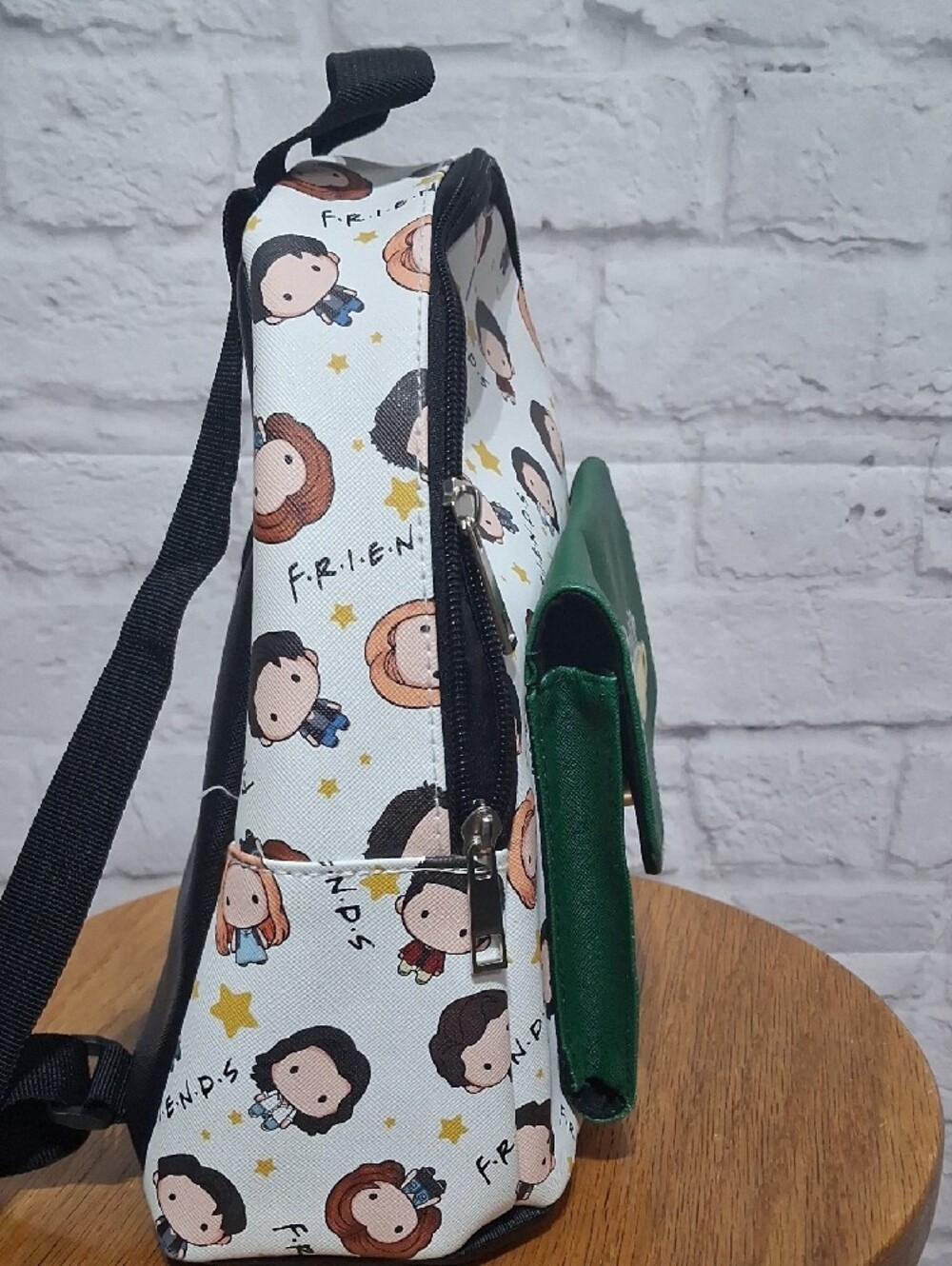 FRIENDS Central Perk Cartoon Characters Mini Backpack - White & Green - Picture 6 of 9